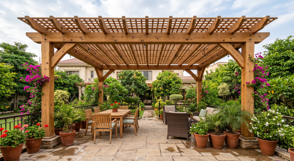 wooden pergola cost in Pakistan