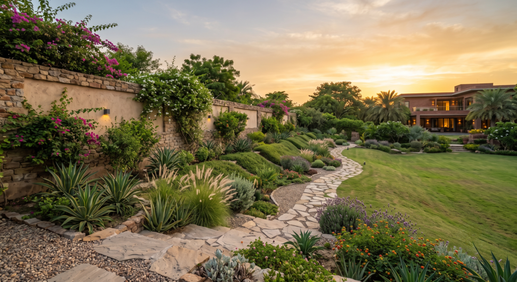 landscaping services lahore luxury estate drainage-engineered garden DHA Phase 6